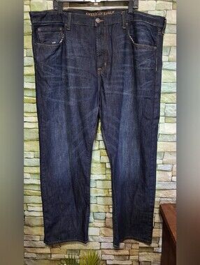 American Eagle Outfitters Men's Relaxed Jeans - Dark Blue Wash